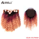 Noble Synthetic Hair Weave 16-20 inch 7Pieces/lot Afro Kinky Curly Hair Bundles With Closure African lace For Women hair Extensi