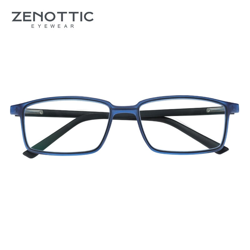 ZENOTTIC Anti Blue Light Blocking Reading Glasses For Men Women Square Full Frame Frame Antireflective Coated Non Spherical Lens