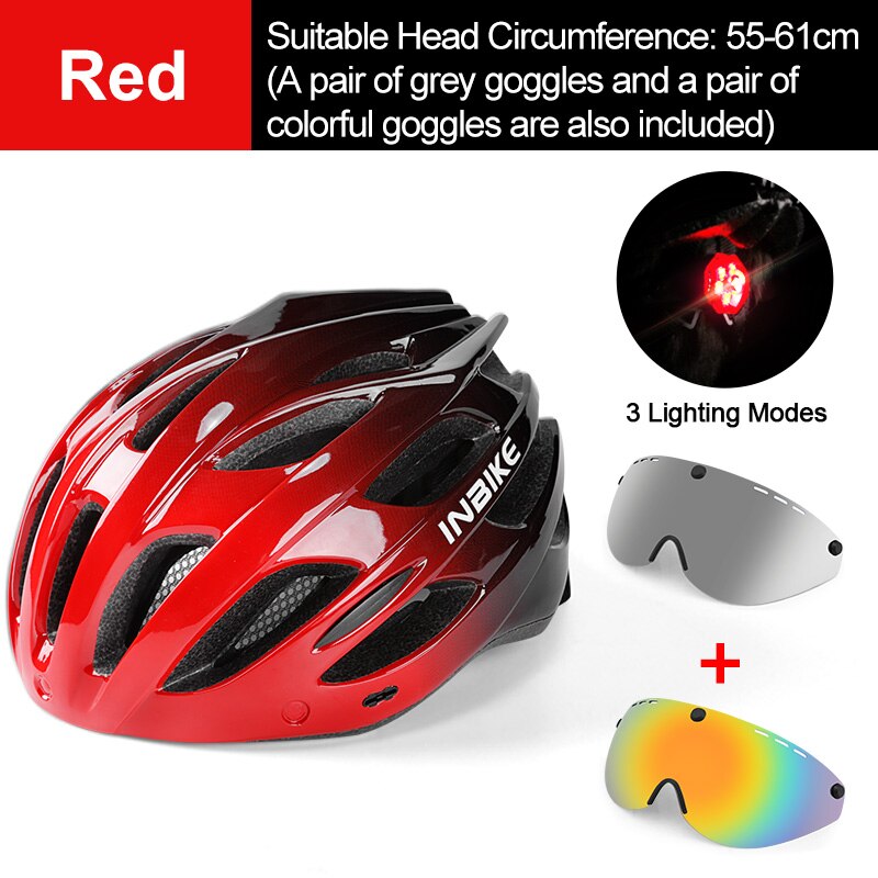 INBIKE Light Bicycle Helmet Safe Hat For Men Women Ultralight MTB Bike Helmet with Taillight Sport Riding Cycling Helmet IH19301