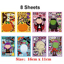 9pcs/set Stickers DIY Cute Stickers Children Puzzle Games Make-a-Face Princess Animal Dinosaur Assemble Toys for Girls Training