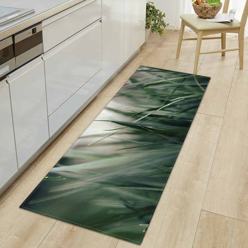 Kitchen Doormat 3D Green Grass Bamboo Print Floor Mat Hallway Living Room Balcony Bath Mat Non Slip Area Rugs Bathroom  Carpet