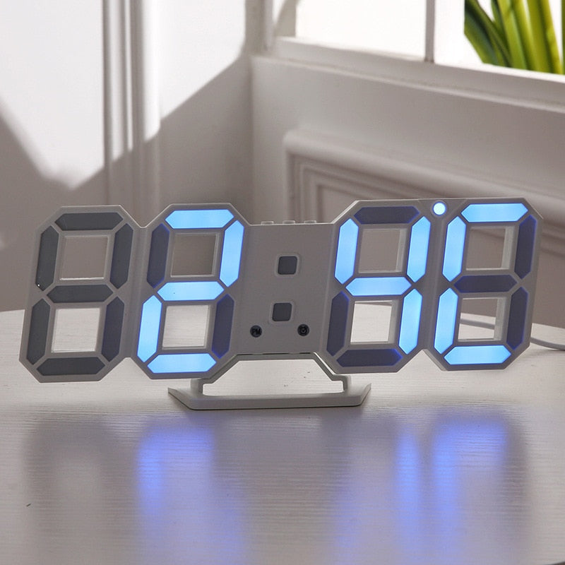 LED-Digital-Wanduhr Alarm Datum Temperatur automatische Hintergrundbeleuchtung Tisch Desktop Home Decoration Stand hängen Uhren