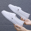 2022 Low Platform Sneakers Women Shoes Female Pu Leather Walking Sneakers Loafers White Flat Slip On Vulcanize Casual Shoes