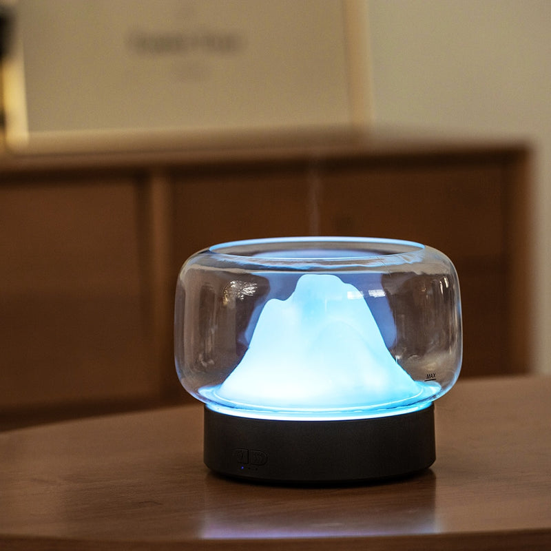 BPA-freier Aroma-Diffusor 400 ml Moutain View Essential Oil Aromatherapy Diffusor mit warmer und farbiger LED-Lampe Humidificador