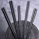 5 Paare/Set Essstäbchen aus Legierung im japanischen Stil mit Geschenkbox, rutschfeste, schimmelresistente Sushi-Essensstäbchen, wiederverwendbare Küchenhelfer