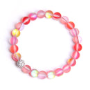 Pulsera con cuentas de piedra lunar de 8mm para Mujeres Hombres Chakra Yoga piedra brillante pulsera con abalorios pulsera hecha a mano joyería