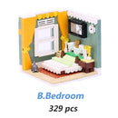 MEOA Living House Sets 6 Styles Home Furnishing Building Blocks MOC Bricks City Friends Home Building Sets Educational Toys Gift