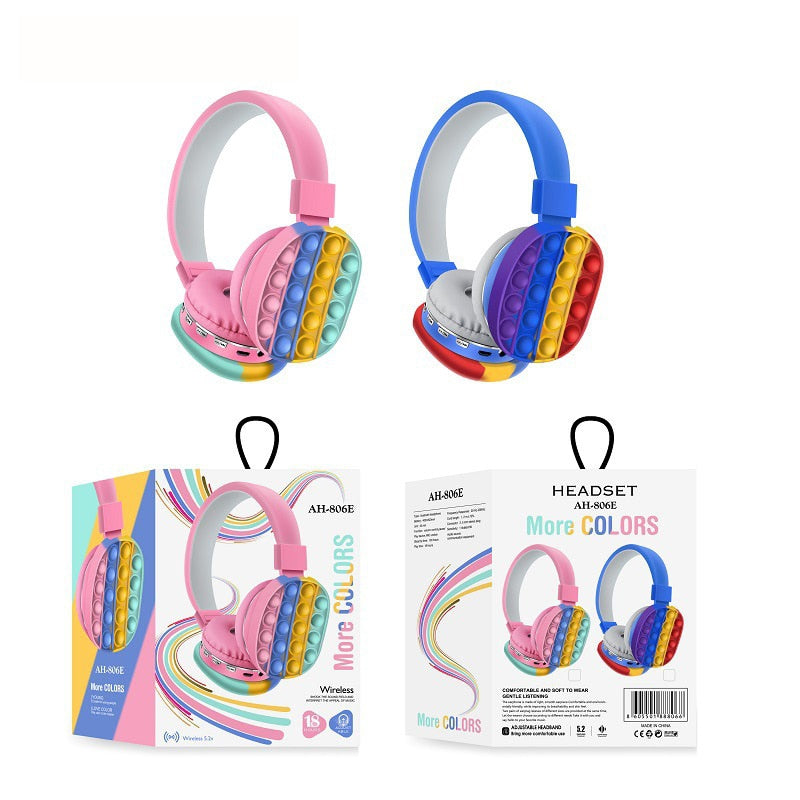 2021 auriculares Fidget juguete descompresión попит creativos auriculares de silicona juguete Fidget auriculares inalámbricos juguete Tie Dye auriculares