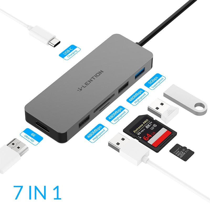 USB HUB to Multi USB 3.0 HDMI Adapter Dock for M1 MacBook Pro Air 13.3 Accessories USB-C Type C SD TF Splitter 11 Port USB C HUB