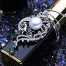 FENASY, collar con colgante de Fénix de lujo de Plata de Ley 925, collares de perlas naturales de agua dulce para fiesta bohemia esmeralda para mujer