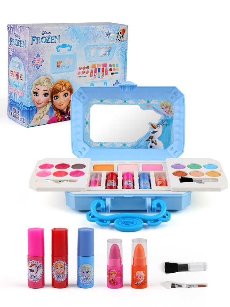 New Disney girls frozen elsa anna Cosmetics Beauty  Set Toy kids snow White princess Fashion Toys Play House Children Gift