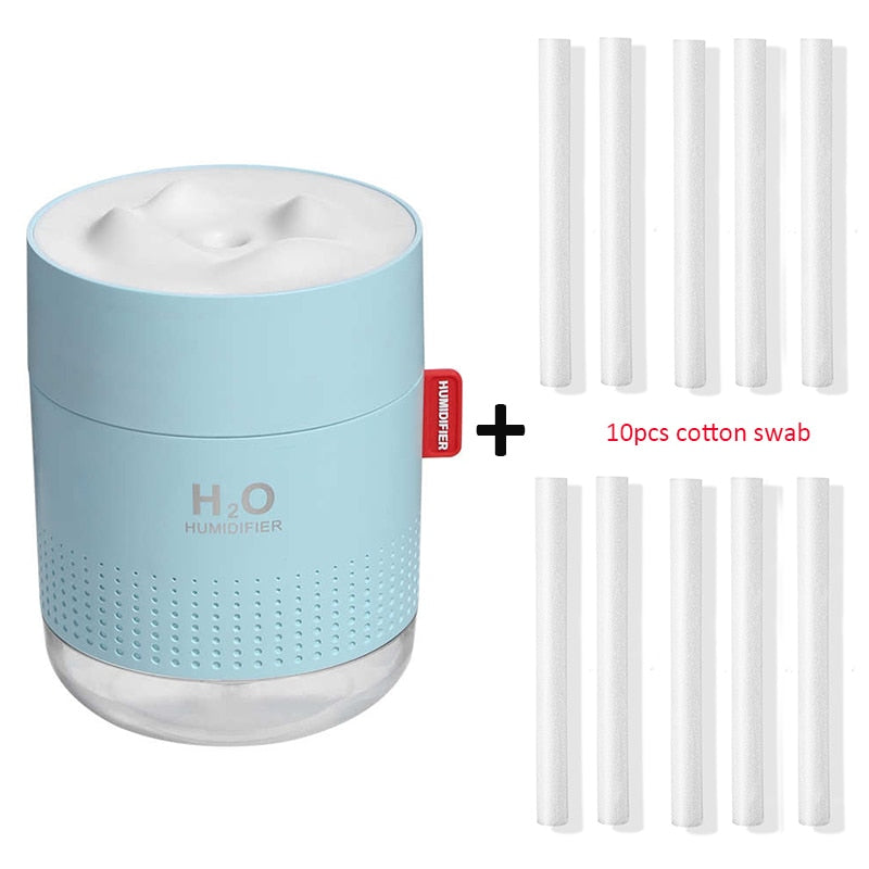 White Snow Mountain Humidifier 500ML Ultrasonic USB Aroma Air Diffuser Soothing Light Aromatherapy Humidificador Home Difusor