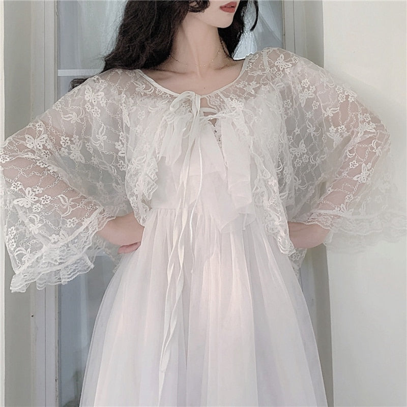 Sannian Actual Photo Of Long Sling Dress With Lace Sunscreen In Soft Yarn In Summer Of 2019  2 Piece Set Women Sleeveless Dress