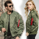 Nueva chaqueta de bombardero de piloto Air para hombre, chaquetas de bombardero militar para hombre, chaqueta de piloto informal con cremallera sólida, chaqueta verde nueva ajustada para hombre