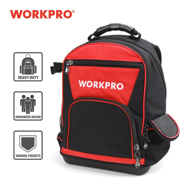 WORKPRO 17" Werkzeugtasche Werkzeuge Aufbewahrungstaschen Wasserdichter Rucksack mit Handtasche Multifunktionstaschen