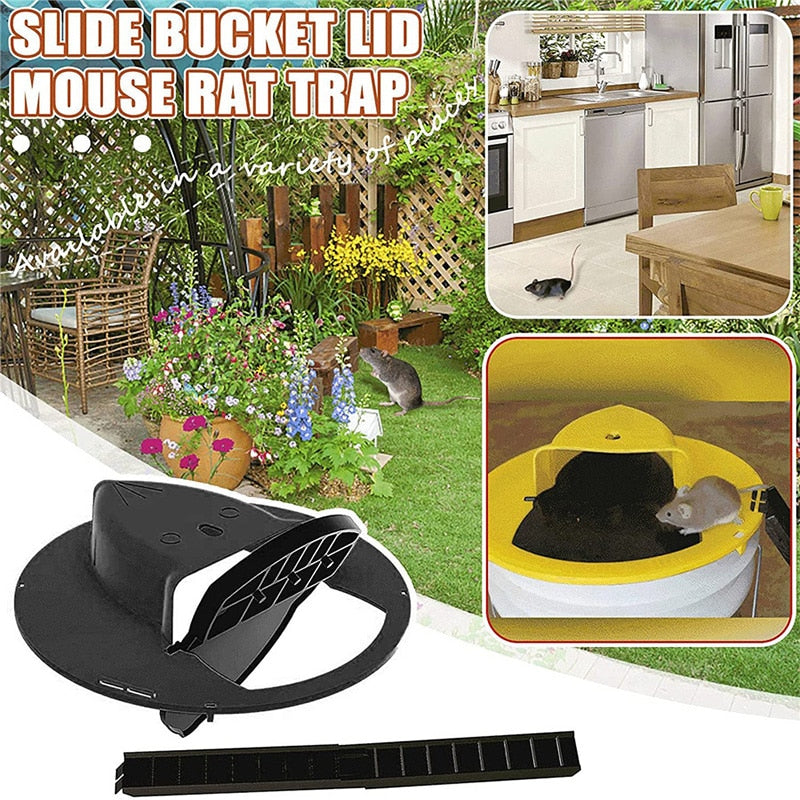 Smart Mouse Trap Bucket Lid Reusable Plastic Rat Trap Household Rat Catcher Humane Or Lethal Outdoor Indoor Mousetrap for Mice