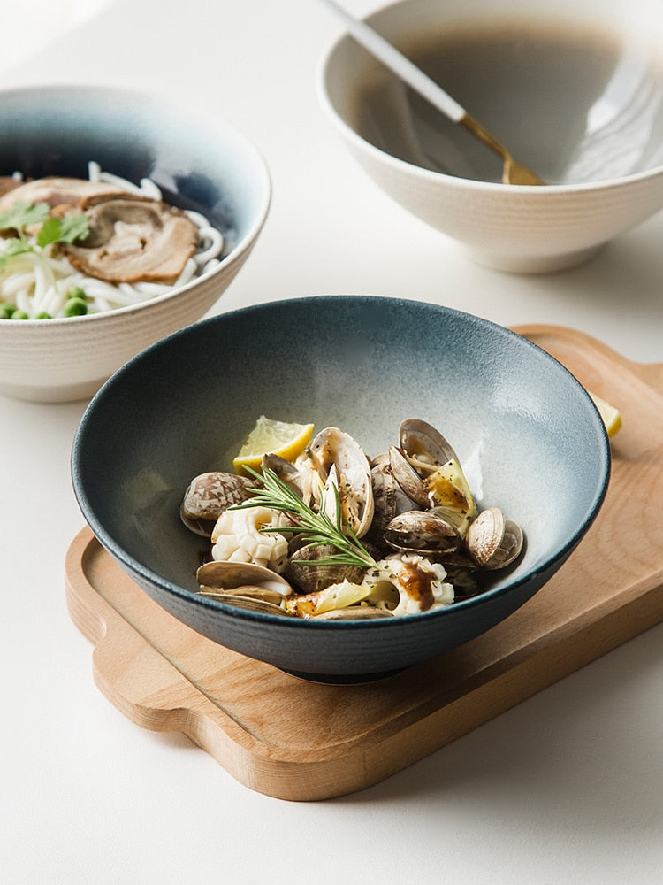 Cuenco de Ramen japonés, cuenco de cerámica para el hogar, ensaladera, vajilla de restaurante de especialidad creativa