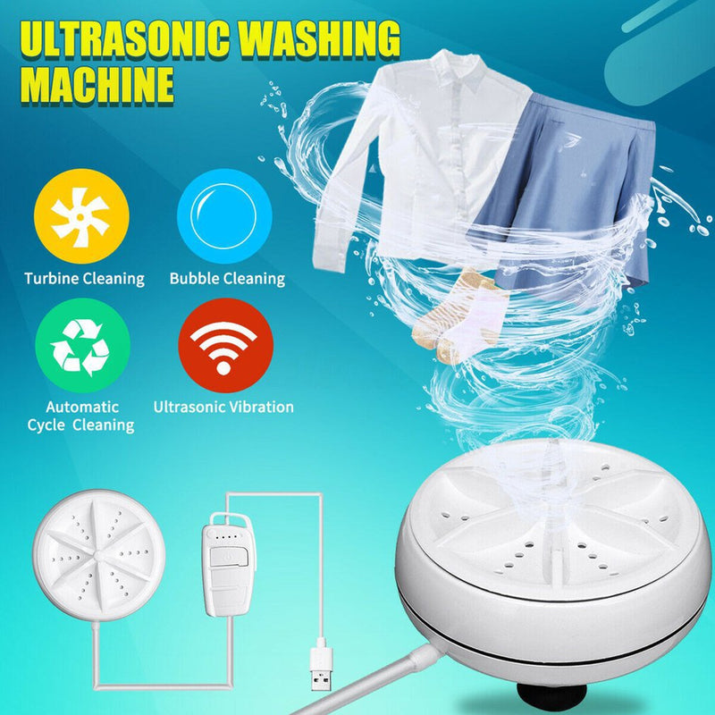Mini lavadora ultrasónica, portátil, Turbo, alimentada por USB, elimina la suciedad, lavadora, limpieza de ropa, lavadora para viajes a casa