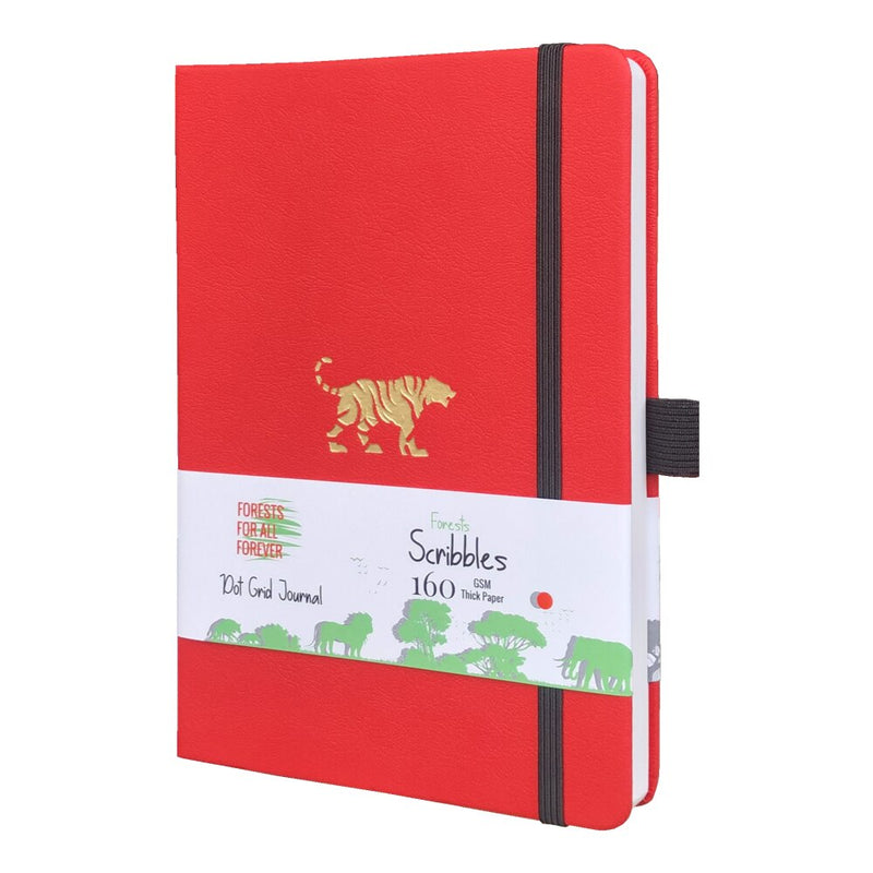 BUKE Dotted Journal Dot Grid Notebook Sketcbook - PU Leather, 160gsm Thick Paper, Inner Pocket, Elastic Closure, Pen Holder