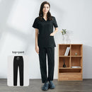 Hospital sala de operaciones negro azul enfermera Scrubs Set salón de belleza trabajo uniforme médico quirúrgico Tops pantalones mascota Doctor ropa de trabajo
