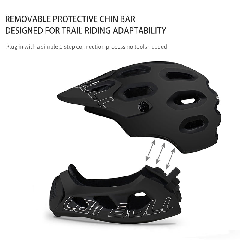 Casco de bicicleta Cairbull para hombre y mujer, casco de ciclismo de montaña MTB de cara completa en molde, gorras para casco de bicicleta deportiva de seguridad para carreras todoterreno