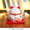 5 inch Maneki Neko Lucky Cat Ornament Ceramic Fortune Cat Statue Home Decorative Gift Feng Shui Beckoning Cat Piggy Bank