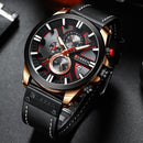 CURREN Fashion Chronograph Clock Men Leather Watch Casual Sport Watches for Men Quartz Wristwatch Relogio Masculino