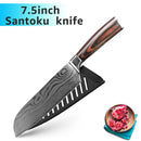 Kitchen Knife 1-9pcs Chef Knives 7CR17 440C High Carbon Stainless Steel Damascus Drawing Gyuto Cleaver Set Slicer Santoku Knife