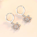 NEHZY S925 sello plata nueva mujer joyería moda alta calidad Retro hueco copo de nieve cristal Simple pendiente largo de moda