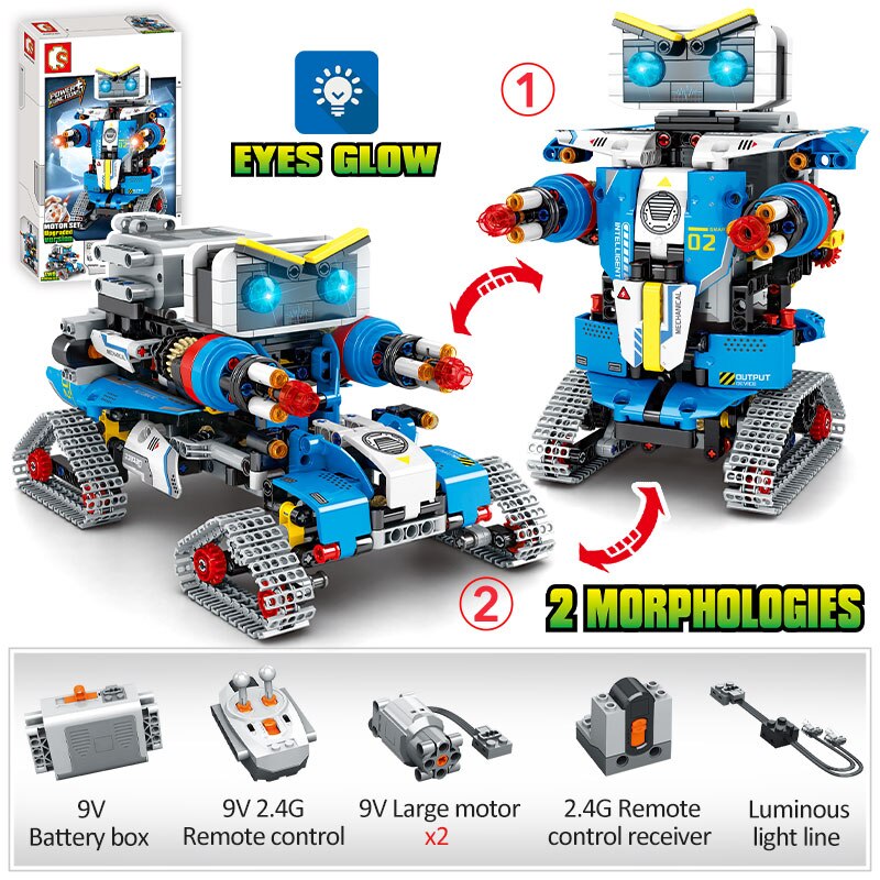 City Technical RC Robot Transformation Racing Car Building Blocks Remote Control Robot Weapon Bricks Toys For Children