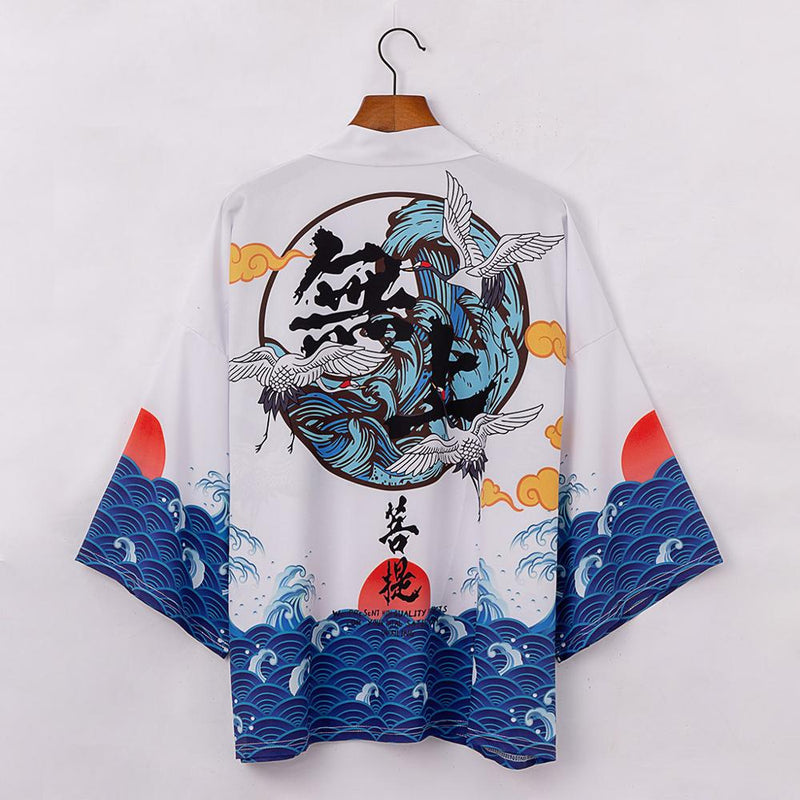 Kimono japonés cárdigan hombres novedad de verano Haori Samurai Kimonos Karate Streetwear camisa Kimono japonés hombres Haori Yukata