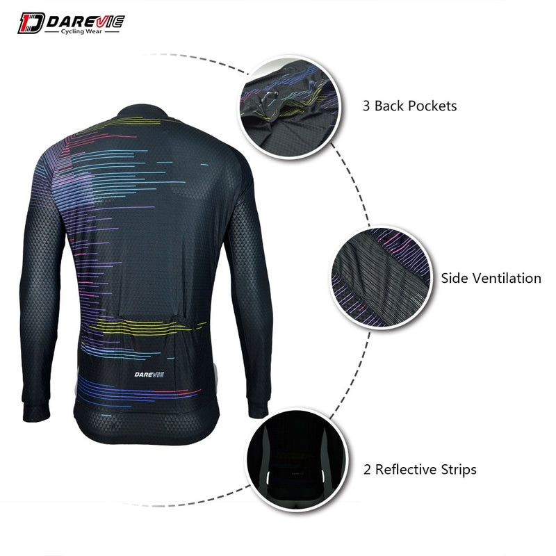 Camiseta de ciclismo DAREVIE de verano, transpirable, de secado rápido, para hombre, camiseta de manga larga para ciclismo, camiseta de ciclismo profesional antideslizante de alta calidad para equipo