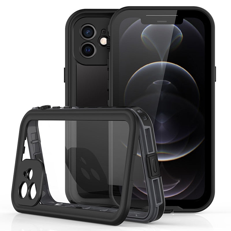 Funda impermeable IP68 Real para iPhone 13 12 Pro Max 12 Mini 11 Pro X 10 XR XS Max Clear Underwater Protect funda de teléfono a prueba de agua