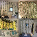 12pcs Artificial Plants Balcony Decorations Liana Led Leaf Garland Silk Rattan Leaf Vine Room Decor Home Living Exterior Terrace