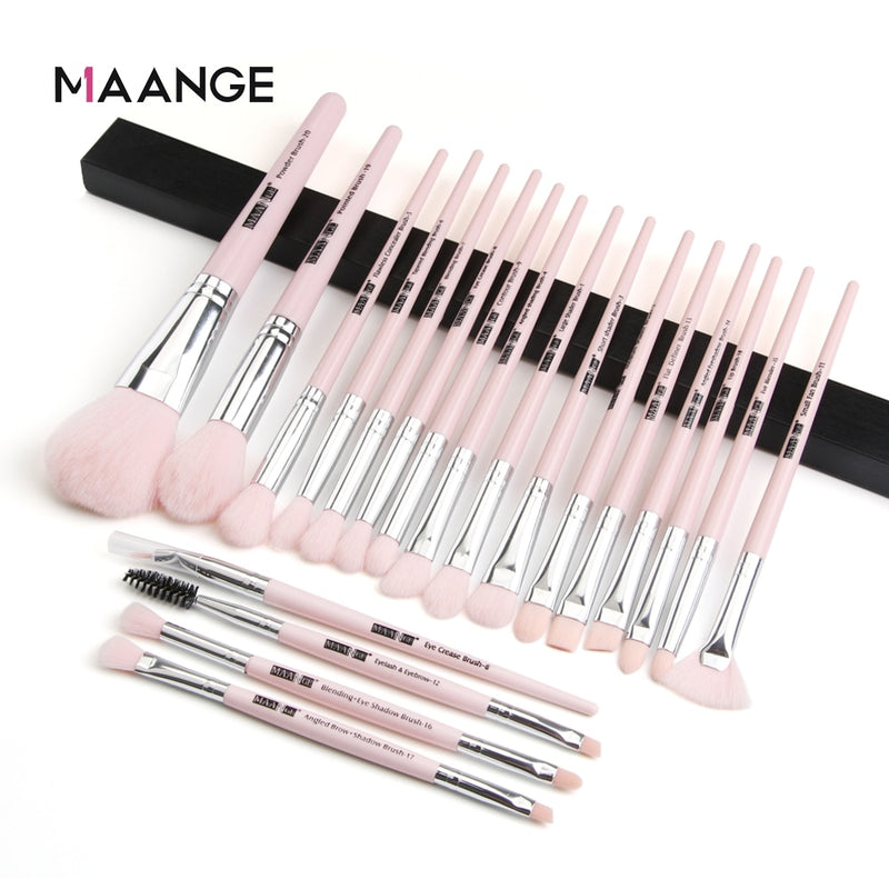 MAANGE Pro 12/20pcs Makeup Brushes Set with Bag Powder EyeShadow Blending Eyeliner Eyelash Lip Portable Brush Set For Make up