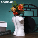 Ceramics Body Abstract Art Flower Vase Nude Male Female Sculpture Flower Vase Hobby Man Woman Vase Planting Machine Home Decor