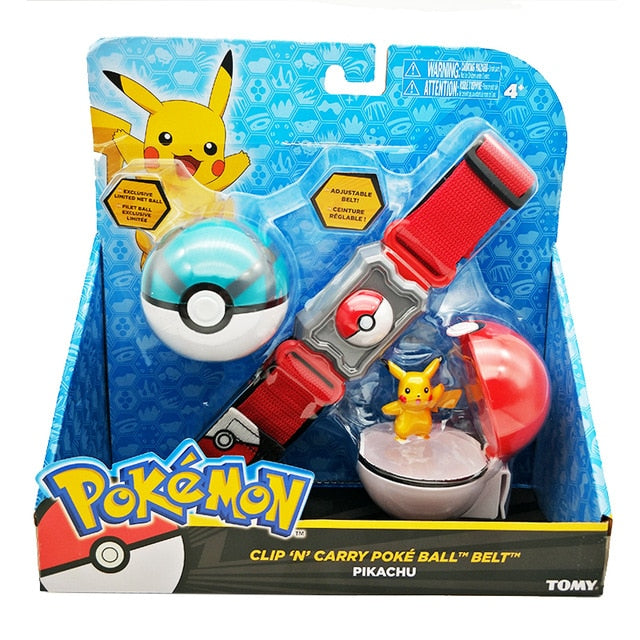 TOMY Pokemon Genuine  Elf Ball Belt Pikachu Pokeball Pocket Monster Variant ModelToy Set cosplay Action Figure Model Kids Toy