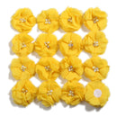 240 Uds., 5,5 cm, 2 ", racimo de perlas, centro de diamantes de imitación, Flor de pelo de gasa, flor para coser a mano, Boutique para diademas de bebé