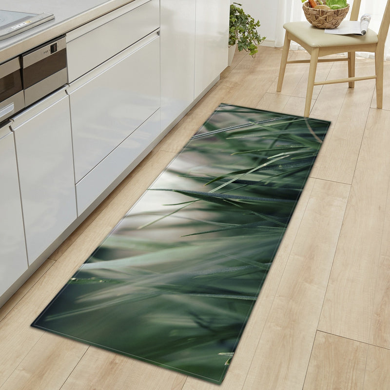 Kitchen Doormat 3D Green Grass Bamboo Print Floor Mat Hallway Living Room Balcony Bath Mat Non Slip Area Rugs Bathroom  Carpet