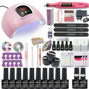 Juego de manicura 120/114W/54W Lámpara de uñas 20000RPM Máquina de perforación de uñas Extensiones Juego de esmalte de gel de construcción rápida Kit de arte de uñas en remojo
