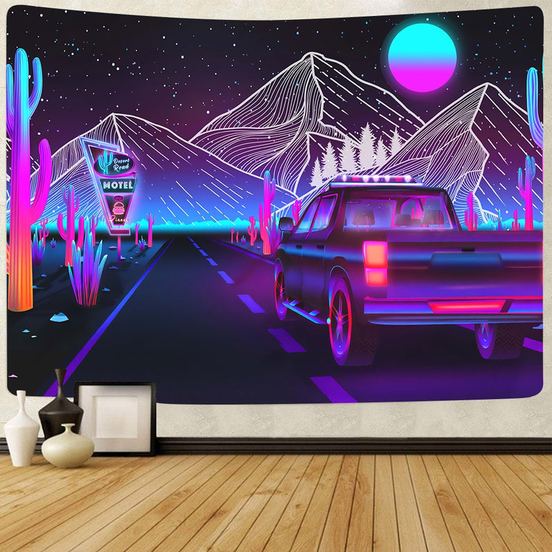 Simsant Trippy Sea Tapestry Hippie Fish and Jellyfish Summer Art Wall Hanging Tapestries for Living Room Home Decor Banner