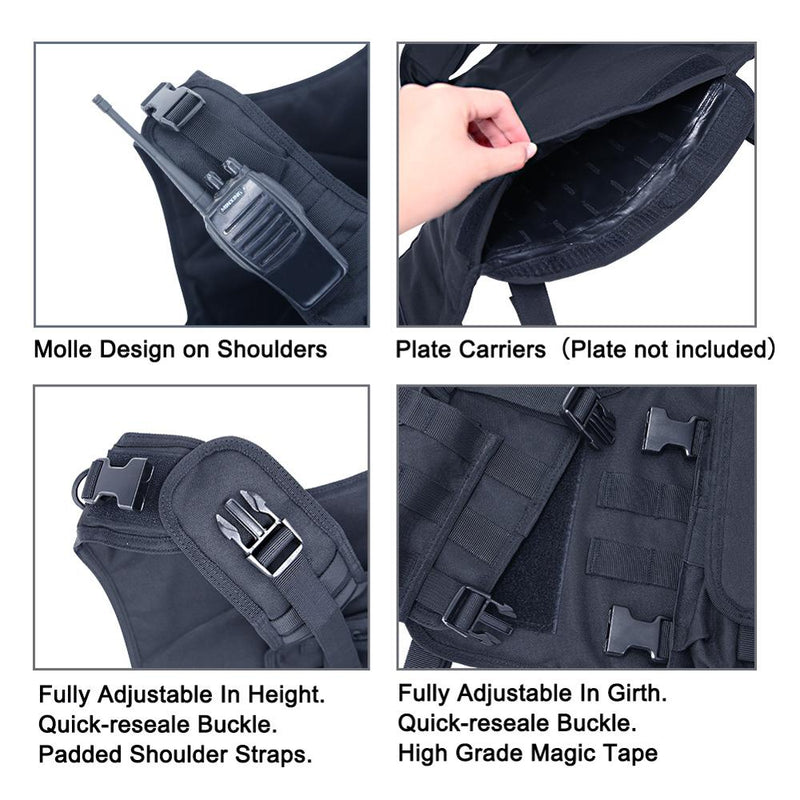 MGFLASHFORCE Molle Airsoft Vest Tactical Vest Plate Carrier Swat Fishing Hunting Paintball Vest Military Army Armor Police Vest