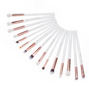 Jessup  Makeup Brushes Kit 15Pcs Pearl White/Rose Gold pinceaux maquillage Cosmetis Tools Eyeliner Shader Concealer Pencil T217