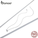 Bamoer, collar corto minimalista Simple para mujer, cadena de circonita cúbica transparente de Plata de Ley 925, collares, joyería de boda BSN085