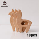 Let's Make 10pcs Baby Teether For Teeth Beech Food Grade Wholesale Wooden Teething Toys Rodent DIY Accessories Nursing Tiny Rod