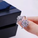 Tianyu Gems 925 Silver Sunflower Wedding Ring 1.0ct/0.5ct Moissanites Diamond Women Finger Rings 18k Gold Plated Classic Jewelry