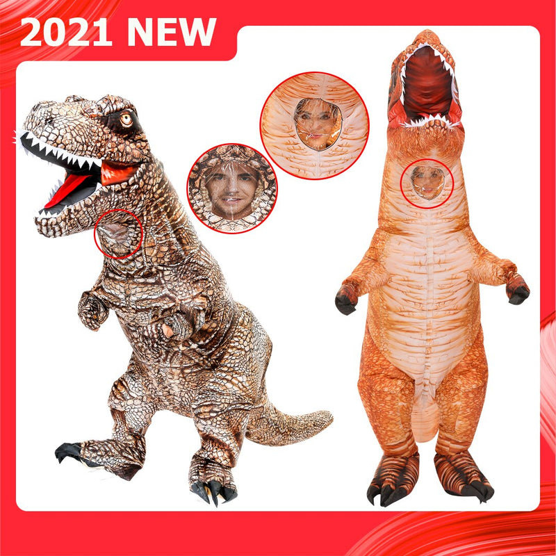 Disfraz inflable de dinosaurio t-rex para adultos, Cosplay de Halloween, Anime, Carnaval, Disfraz de dragón, Velociraptor, vestido hinchable