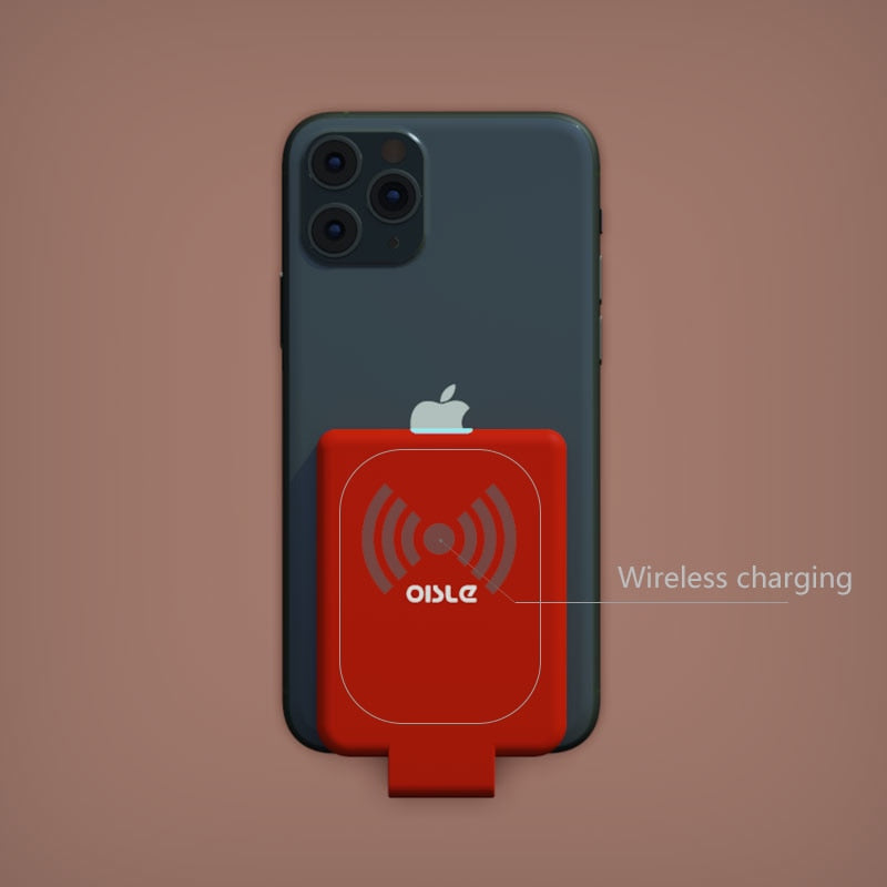 OISLE Mini-Back-Clip-Akku für iPhone 12 11 X 7 8 6 Plus SE XS MAX XR SE2 Slim Backup External Battery Charger Case Power Bank