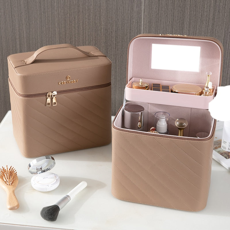 Neue Make-up-Tasche Mode-Toilettenartikel Kosmetik-Aufbewahrungsbox Tragbarer Reise-Make-up-Koffer