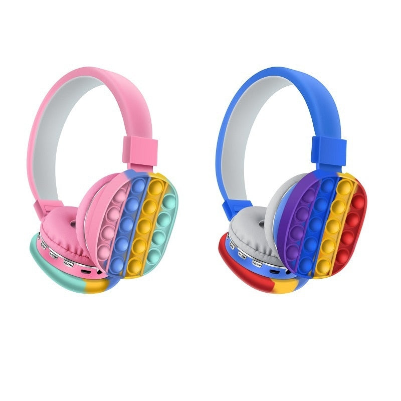 2021 Headphone Fidget Toy Decompression попит Creative Silicone Headset Toy Fidget Wireless Headphone Toy Tie Dye Headphone